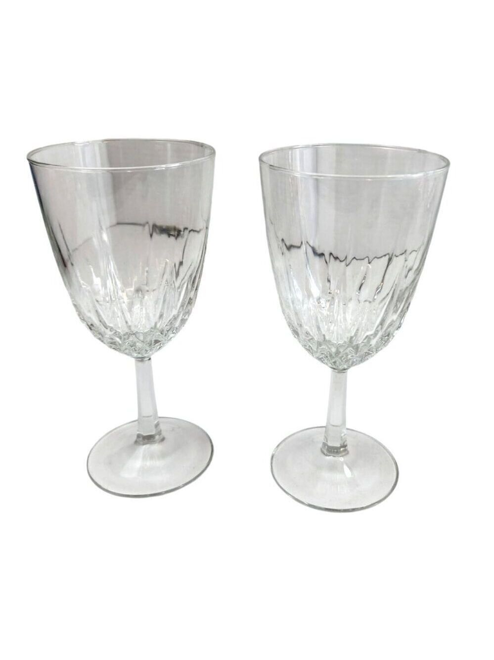 Clear Crystal Claret Wine Glasses Set Of 2 With Intricate Starburst Base Design